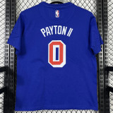 T225 WARRIORS PAYTON II #0 Blue High Quality Casual T-Shirt