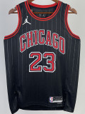 22-23 BULLS JORDAN #23 Black Top Quality Hot Pressing NBA Jersey (Trapeze Edition)