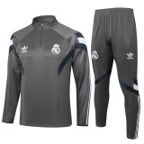 Mens Real Madrid Training Suit Grey 2024/25