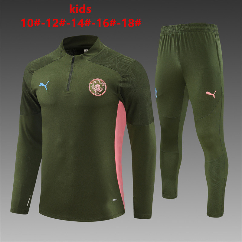 Kids Manchester City Training Suit Dark Green 2024/25