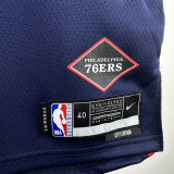23-24 76ERS MAXEY #0 Dark Blue City Edition Top Quality Hot Pressing NBA Jersey