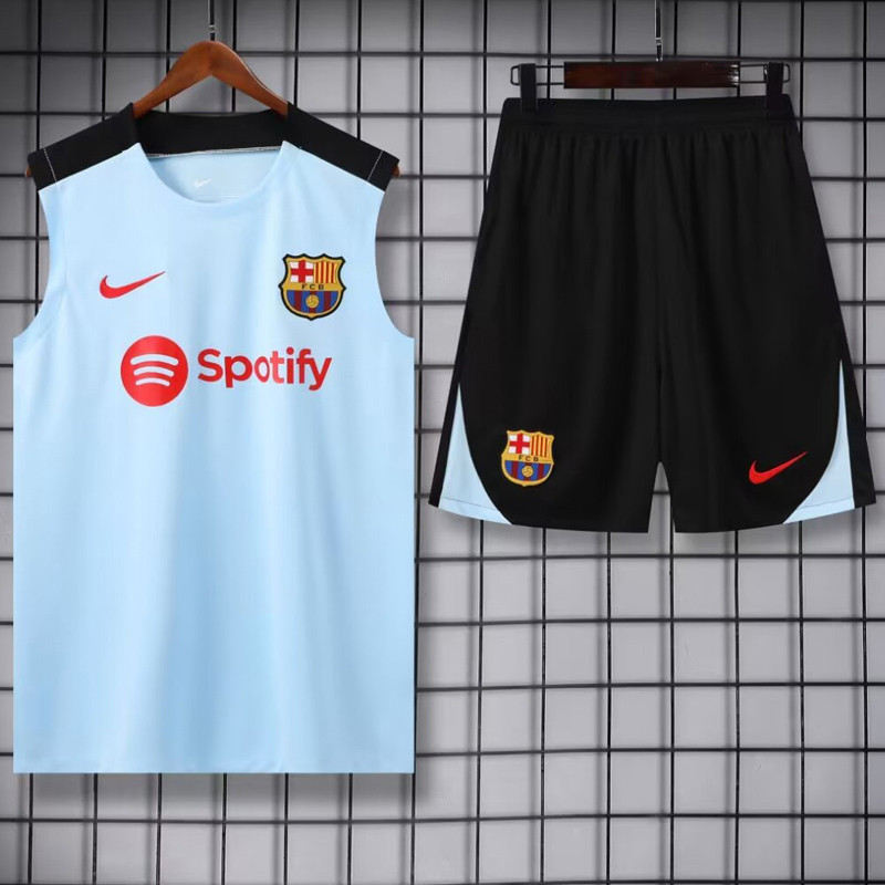 24-25   Mens Barcelona Light blue Vest Short traning suit