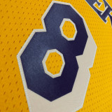 1997 LAKERS BRYANT #8 Yellow Retro Top Quality Hot Pressing NBA Jersey