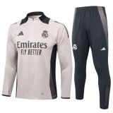 Mens Real Madrid Training Suit Light Grey 2024/25
