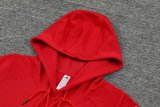 Mens Manchester United Hoodie Sweatshirt + Pants Training Suit Red 2024/25