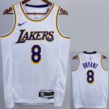 22-23 LAKERS BRYANT #8 White Top Quality Hot Pressing NBA Jersey