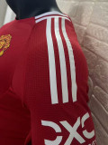 24-25 Man Utd Home Long Sleeve Player Version Soccer Jersey