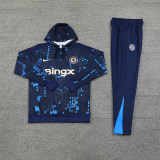 Mens Chelsea Hoodie Sweatshirt + Pants Training Suit Royal Patterns 2024/25