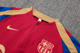 24-25 Barcelona  Red Kids Half Pull Tracksuit suit