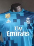 2017-2018 Real Madrid Third Player Version  Long Sleeve Retro Soccer Jersey