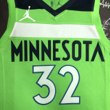Timberwolves TOWNS #32 Fluorescent Green Top Quality Hot Pressing NBA Jersey