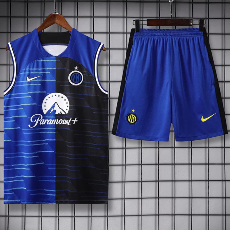 24-25 INT Blue-Black Tank top and shorts suit