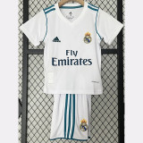 2017-2018 Real Madrid Home Kids Retro Soccer Jersey