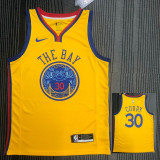 2018 Warriors CURRY #30 Yellow Retro NBA Jersey