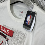T195 Bulls Jordan White High Quality Casual T-Shirt