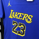 T183 Lakers Jordan JAMES #23 Blue High Quality Casual T-Shirt