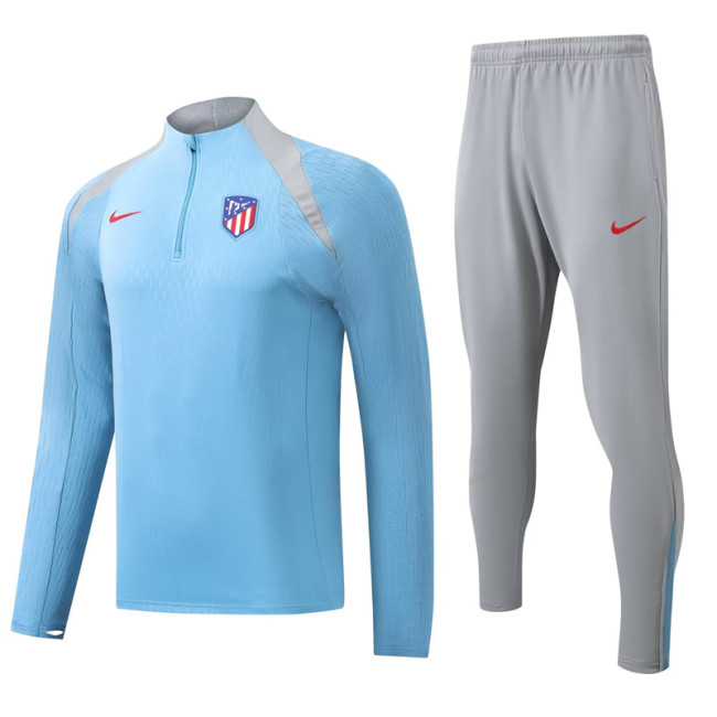 24-25  Atletico Madrid Light blue Half Pull Tracksuit