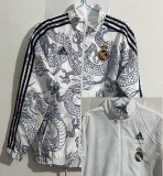 23-24  Real Madrid White & Grey Double Sided Windbreaker