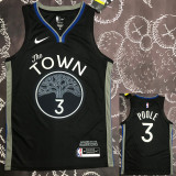 2020 Warriors POOLE #3 Black Grey Top Quality Hot Pressing NBA Jersey