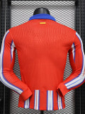 24-25  Atletico Madrid Home Long Sleeve Player Version Soccer Jersey