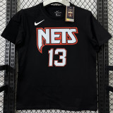 T202 Nets HARDEN #13 Black High Quality Casual T-Shirt