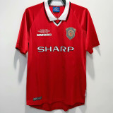 1999-2000 Man Utd Home Retro Soccer Jersey (带决赛字)
