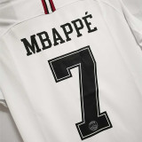 2018-2019 PSG Paris Jordan White Long Sleeve Retro Soccer Jersey