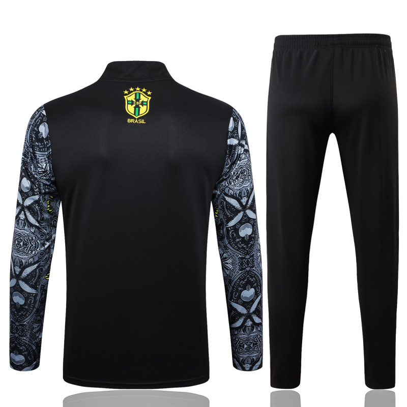 Mens Brazil Training Suit Black Jesus 2024