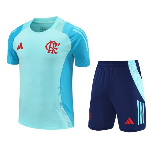Mens Flamengo Short Training Suit Light Green 2024/25
