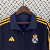 23-24  Real Madrid  Black & Blue Double Sided Windbreaker
