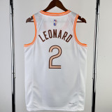 23-24 Sa Spurs LEONARD #2 White City Edition Top Quality Hot Pressing NBA Jersey