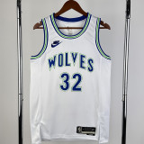 23-24 TIMBERWOLVES TOWNS #32 White Top Quality Hot Pressing NBA Jersey (Retro Logo)