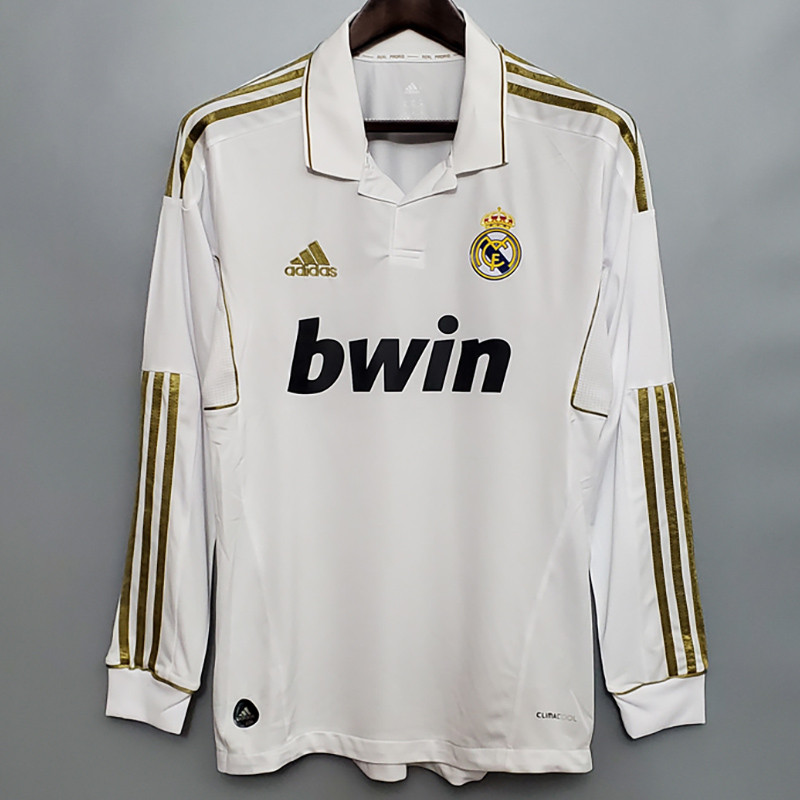 2011-2012 Real Madrid Home Long Sleeve Retro Soccer Jersey