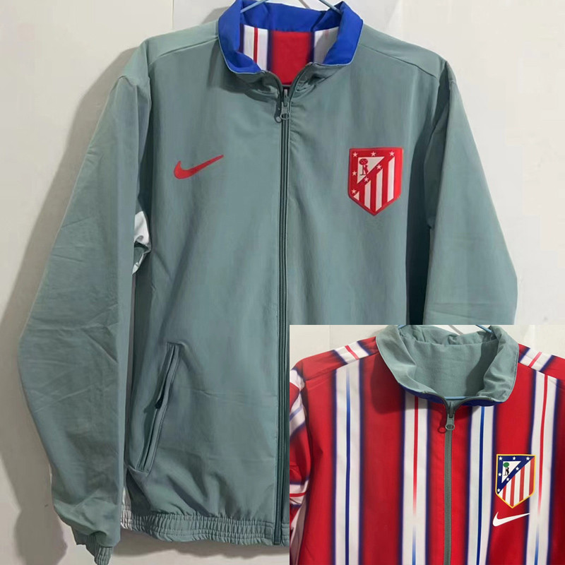 2024  Atletico Madrid  Green & Red Double Sided Windbreaker