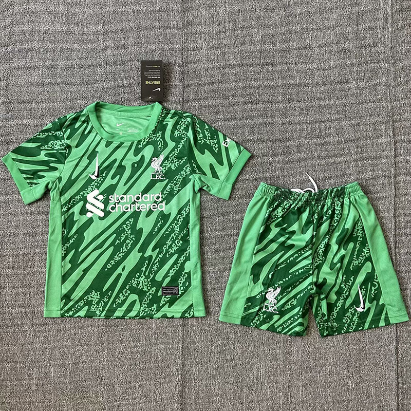 24-25 LIV Green GoalKeeper Kids Soccer Jersey