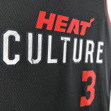 23-24 HEAT WADE #3 Black City Edition Top Quality Hot Pressing NBA Jersey