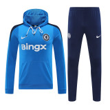 Mens Chelsea Hoodie Sweatshirt + Pants Training Suit Blue 2024/25