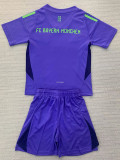 24-25 Bayern Purple GoalKeeper Kids Soccer Jersey