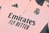 24-25  Real Madrid Pink Half Pull Tracksuit