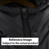 23-24 Man Utd White Hooded Cotton Coat Black Edge