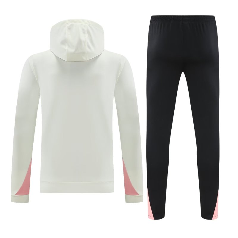 Mens PSG Hoodie Sweatshirt + Pants Training Suit Cream 2024/25