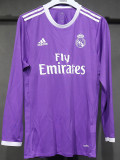 2016-2017 Real Madrid  Away Player Version  Long Sleeve Retro Soccer Jersey