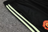 Mens Manchester United Jacket + Pants Training Suit Green - Black 2024/25