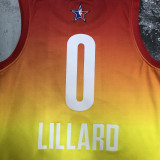 2023 ALL STAR LILIARD #0 Yellow Top Quality Hot Pressing NBA Jersey