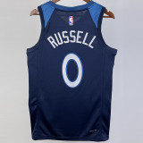 22-23 Timberwolves RUSSELL #0 Blue Top Quality Hot Pressing NBA Jersey