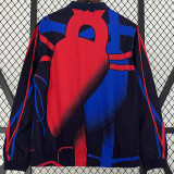 2024 Mens Barcelona  Red & Dark Blue Double Sided Windbreaker