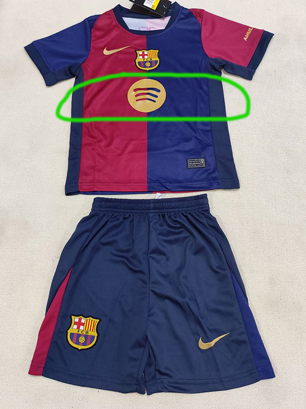 24-25  Barcelona Home Kids Soccer Jersey