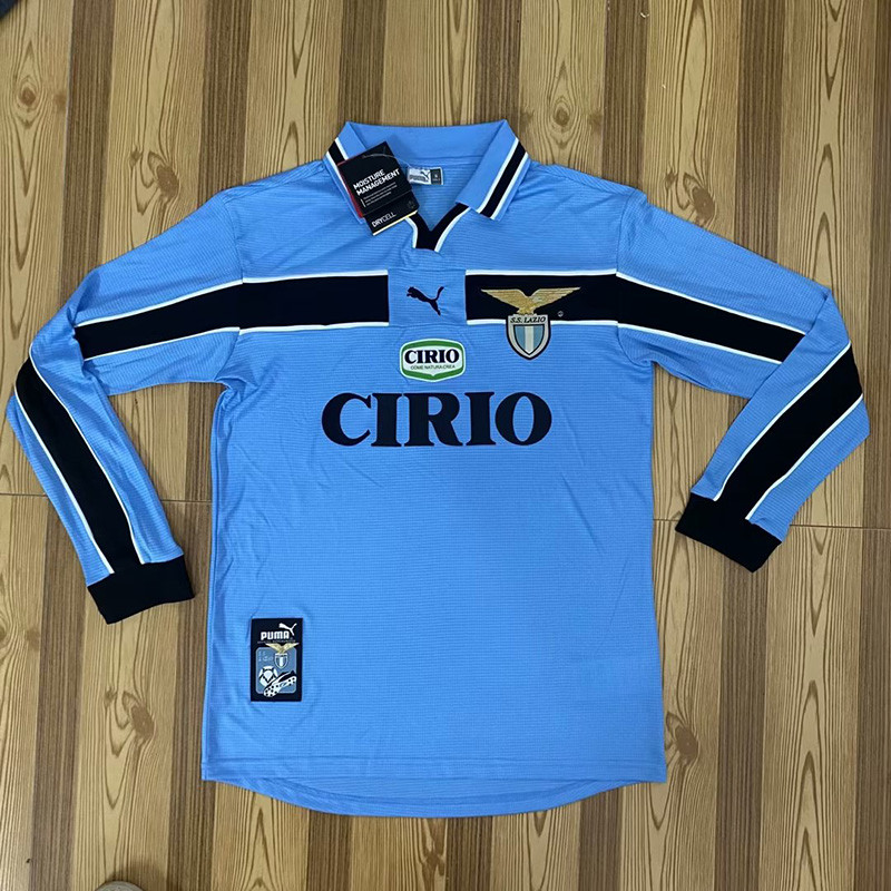 1998-2000 Lazio Home Long Sleeve Retro Soccer Jersey