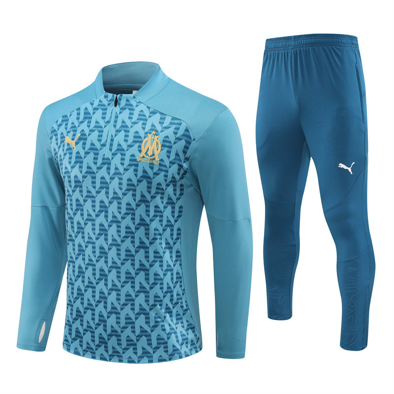 Mens Olympique Marseille Training Suit Aqua 2024/25