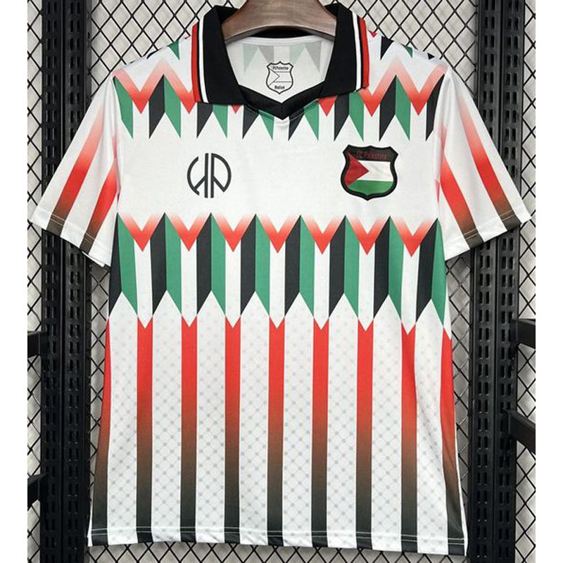 Palestina FC Red White Retro Soccer Jersey